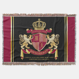 Couverture Faites votre propre blason d'armoiries d'or rouge