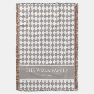 Couverture Famille à carreaux Harlequin Brun Gris