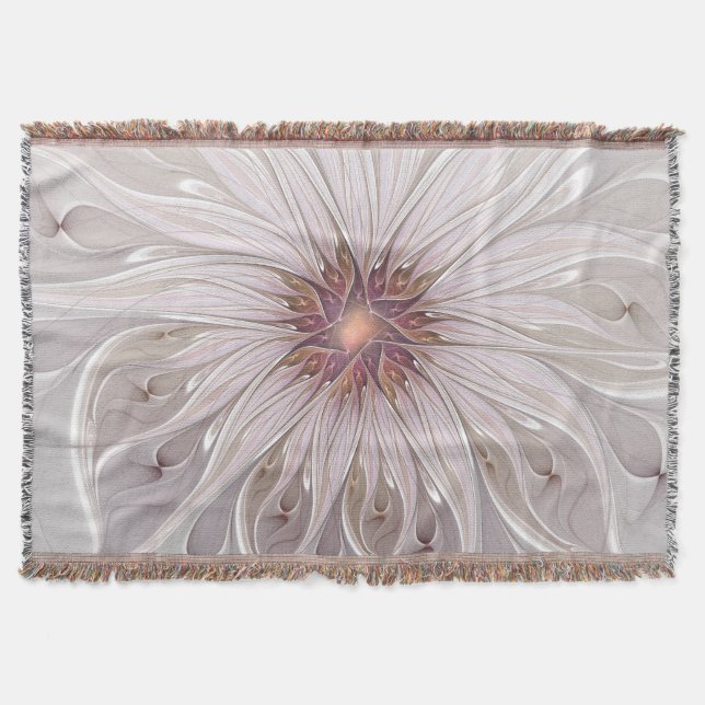 Couverture Fantaisie florale, fleur pastel moderne abstraite (Devant)