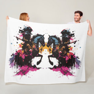 Couverture fantaisiste en laine polaire de chevali
