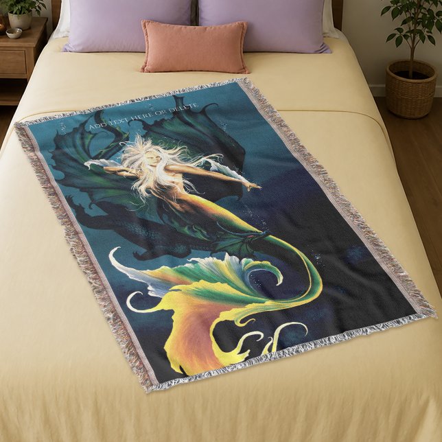 Couverture Fantastique Sirène Dragon Bleu Envoûtant (Créateur téléchargé)