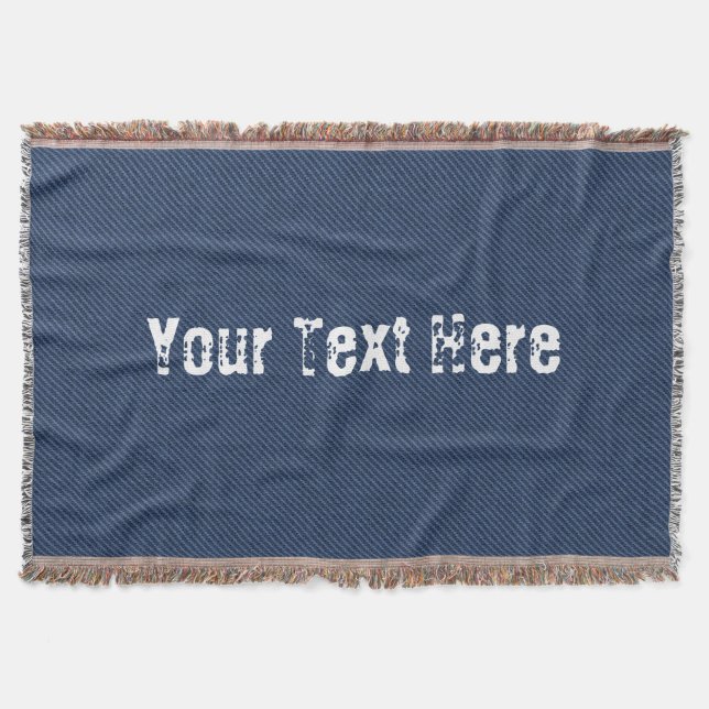 Couverture Faux Blue Jeans Denim Texte personnalisé Jeu lance (Devant)