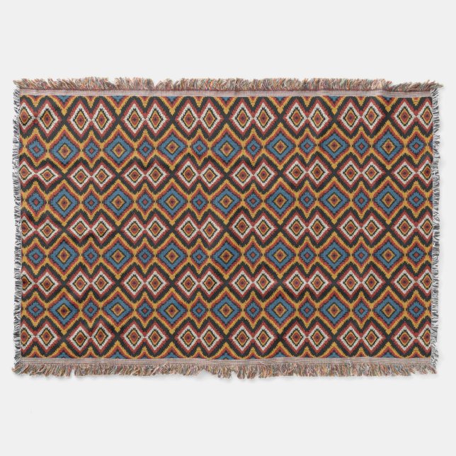 Couverture Faux tricoté Aztec Western motif (Devant)