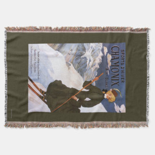 Couverture Femme en affiche verte de ski