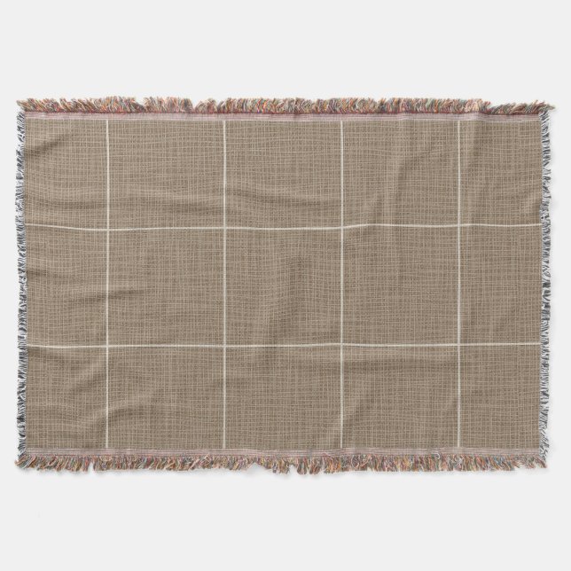 Couverture Fenêtre Rustique moderne Brown de lin plaqué (Devant)