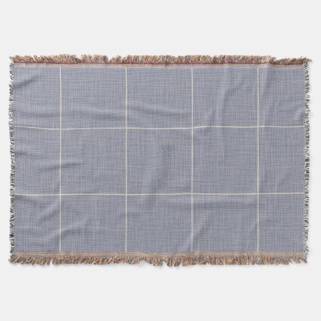 Couverture Fenêtre Rustique moderne Plaid Linen Blue (Devant)
