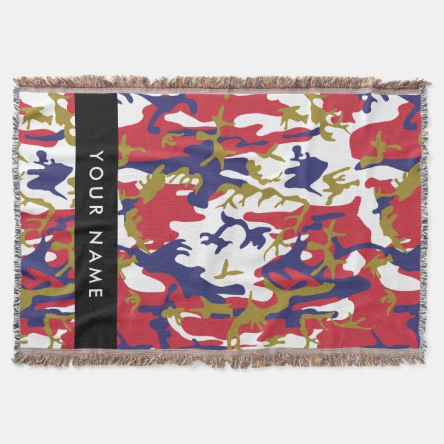 Couverture Fête de l'Indépendance Camouflage Votre nom Person (Devant)