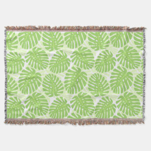 Couverture Feuille de plante tropicale - motif de Monstera