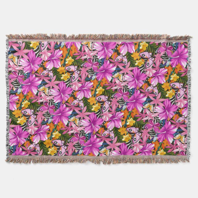 Couverture Feuille et fleurs tropicaux (Devant)