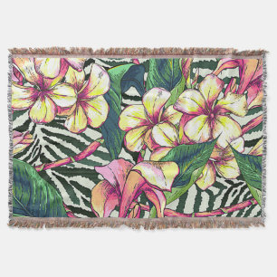 Couverture Feuille floral HAWAÏEN audacieux et Plumeria de
