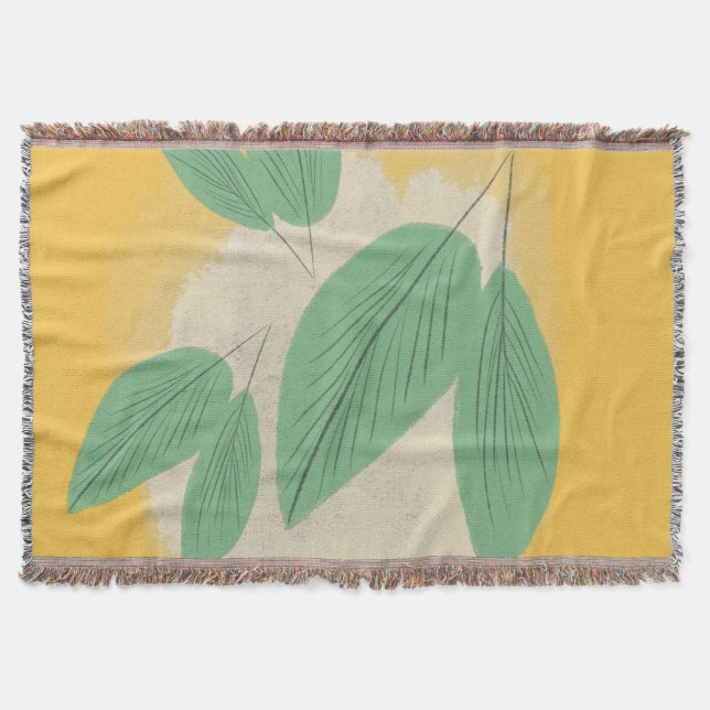 Couverture Feuilles Abstraites Verdure Illustration Jaune (Devant)