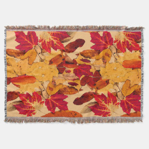 Couverture Feuilles d'automne Brown rouge jaune