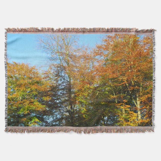 Couverture Feuilles d'automne et Ciel bleu - Personnalisé (Devant)