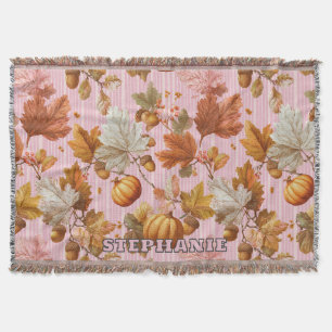 Couverture Feuilles d'automne et Citrouilles Motif sans coutu