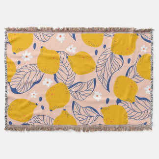 Couverture Feuilles de citron : Vintage rose sans joint.