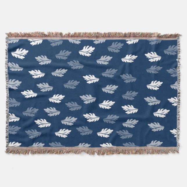 Couverture Feuilles de la marine Blue Antique Motif (Devant)