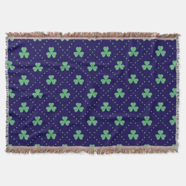 Couverture Feuilles de trèfle motif de la Saint-Patrick-53223 (Devant)