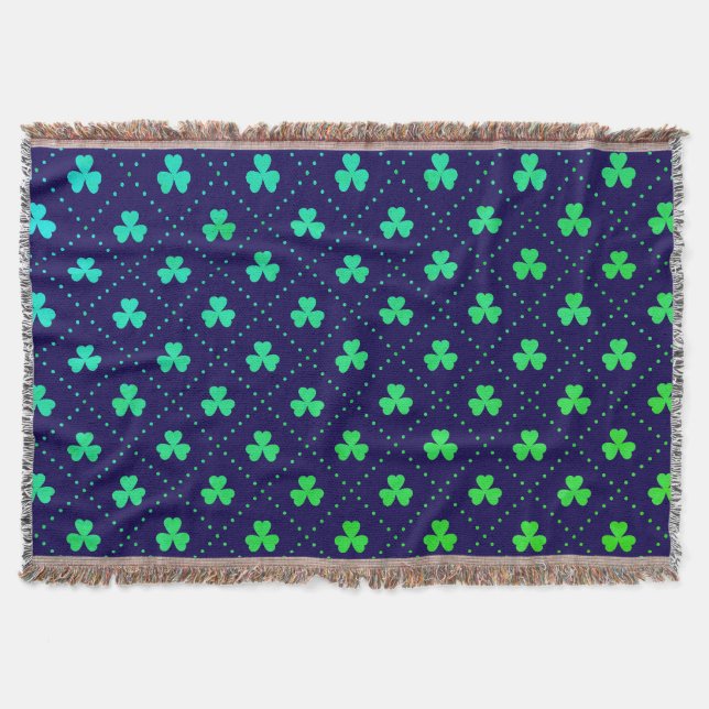 Couverture Feuilles de trèfle motif de la Saint-Patrick-53223 (Devant)