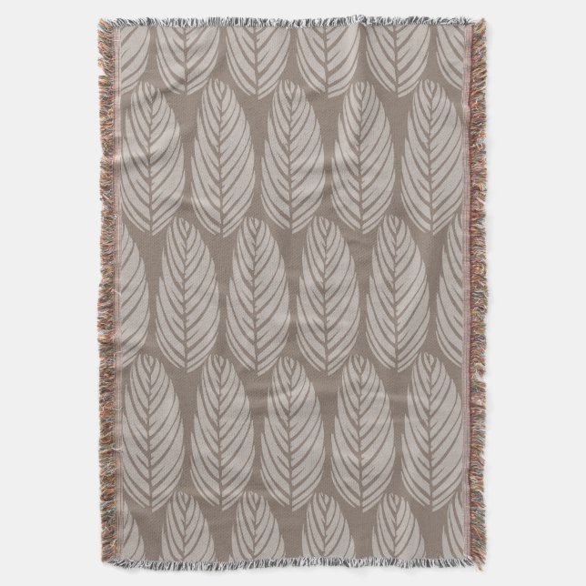 Couverture Feuilles d'écho Taupe Cool Gris Brumeux (devant Vertical)