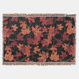 Couverture Feuilles d'érable rouges d'automne sur fond noir