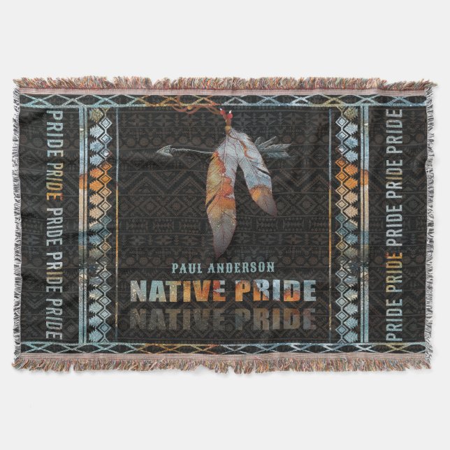 Couverture Fierté autochtone Plumes indienne Arrow tribale ré (Devant)