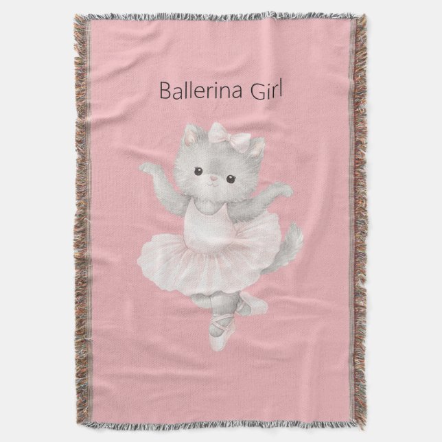 Couverture Fille Ballerine Chat Gris (devant Vertical)
