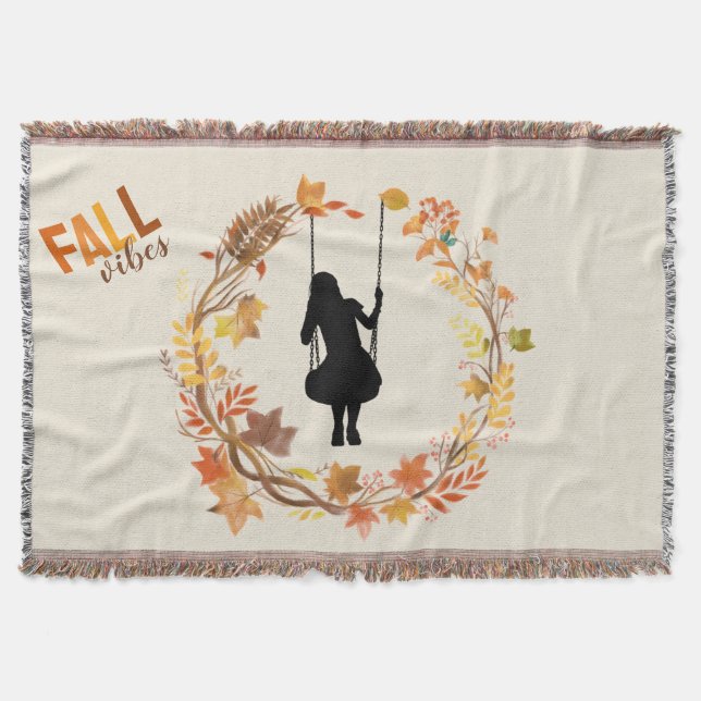 Couverture Fille d'automne sur graphique à balançoire _Feuill (Devant)