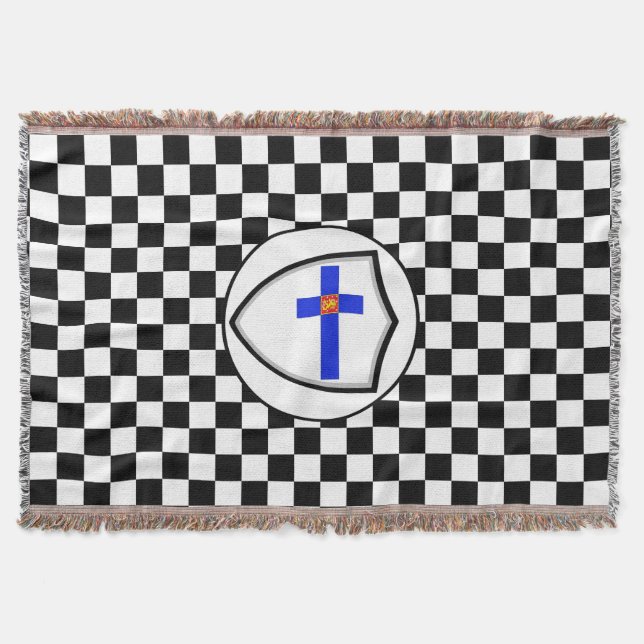 Couverture Finnish flag-coat arms throw blanket (Devant)