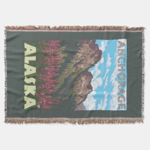 Couverture Fireweed et montagnes - Anchorage, Alaska