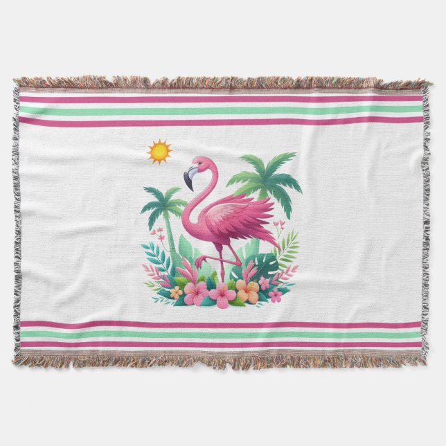 Couverture Flamingo rose tropicale/Floride (Devant)