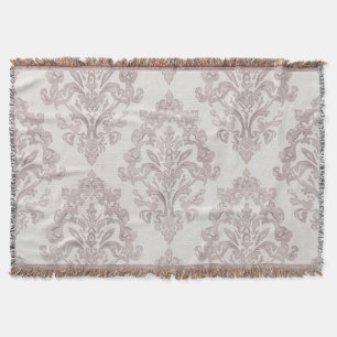 Couverture Fleur Classique Aquarelle Damassé Taupe Doux