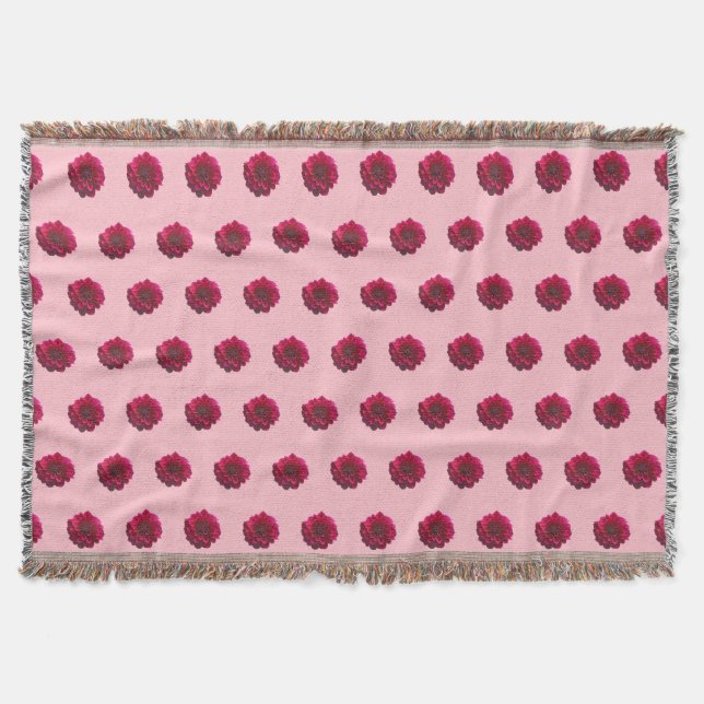 Couverture Fleur Dahlia rose profond Motif sans couture sur (Devant)
