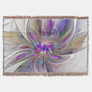 Couverture Fleur d'art fractal abstrait énergique et coloré