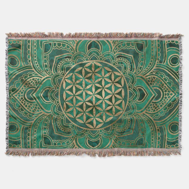 Couverture Fleur de la vie dans Lotus - malachite et or (Devant)