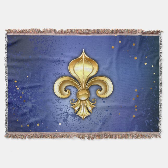 Couverture Fleur de lis dorée sur fond bleu (Devant)