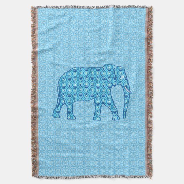 Couverture Fleur de lotus éléphant - turquoise (devant Vertical)