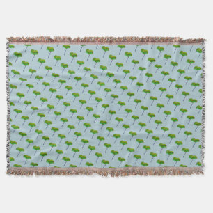 Couverture Fleur de pavot bleu vert sur bleu