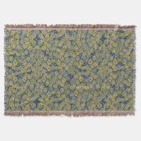 Fleur de printemps, bleu et jaune, motif floral