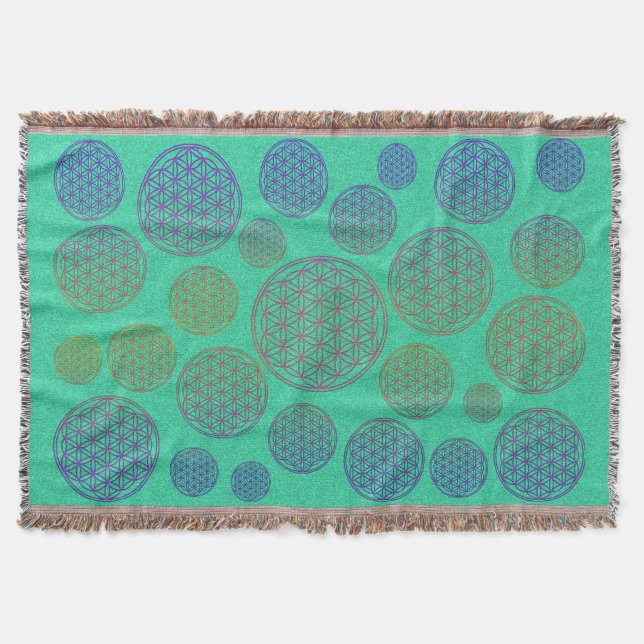 Couverture Fleur de vie / Blume des Lebens - Violet motif (Devant)