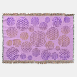 Couverture Fleur de vie / Blume des Lebens - Violet motif
