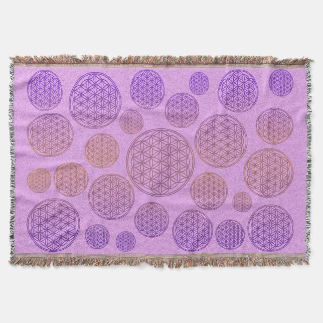 Couverture Fleur de vie / Blume des Lebens - Violet motif (Devant)