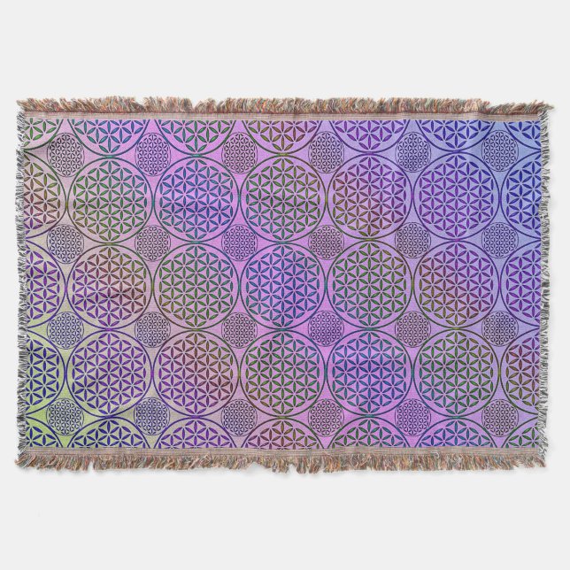 Couverture Fleur de vie - motif de grunge de timbre 3 (Devant)