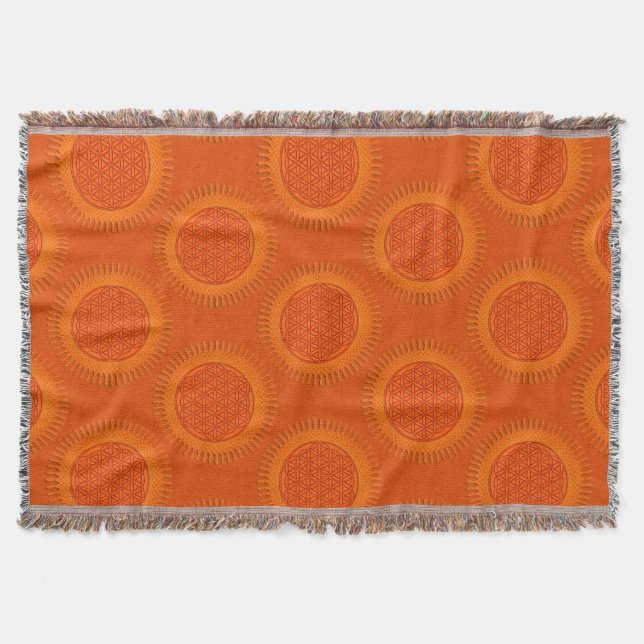Couverture Fleur de vie - soleil - motif continu 1 (Devant)
