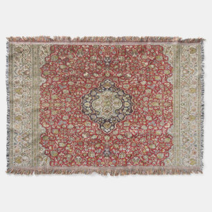 Couverture Fleur florale rouge perse turkish motif élégant