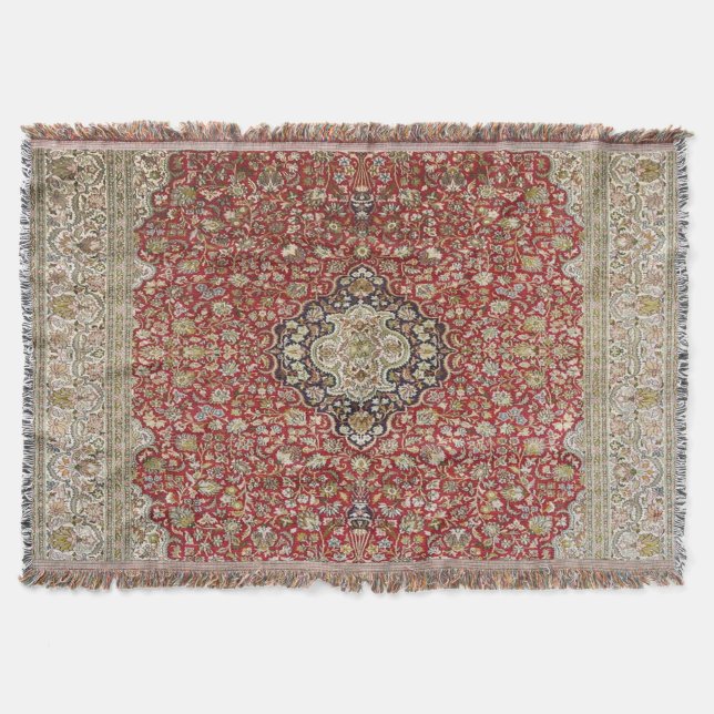 Couverture Fleur florale rouge perse turkish motif élégant (Devant)