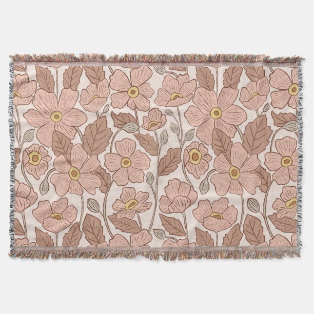 Couverture Fleur Illustrée Botanique Rose Rétro Boho  (Devant)