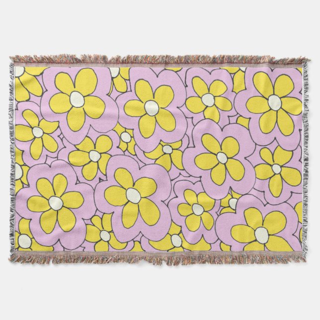Couverture Fleur Jaune et Rose dessinée à la main (Devant)