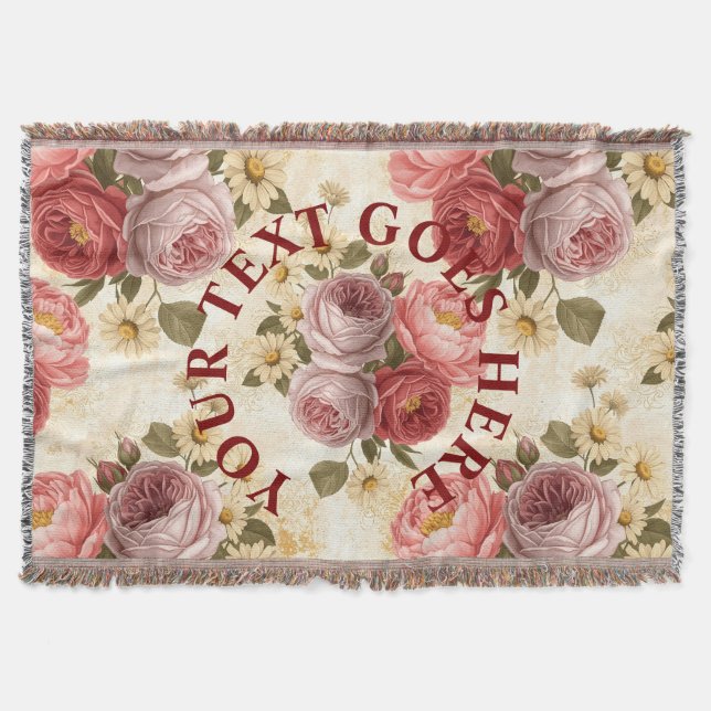 Couverture Fleur personnalisée vintage personnalisée (Devant)