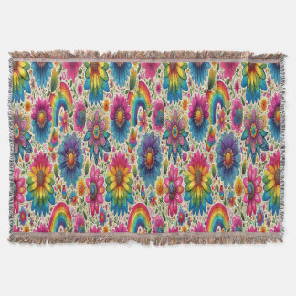 Couverture Fleur puissante botanique des années 60 colorée