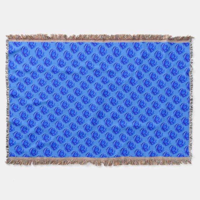 Couverture Fleur Rose Bleue Couvre-lit Cadeau Couv (Devant)